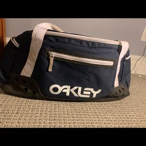 Blue and white Oakley bag